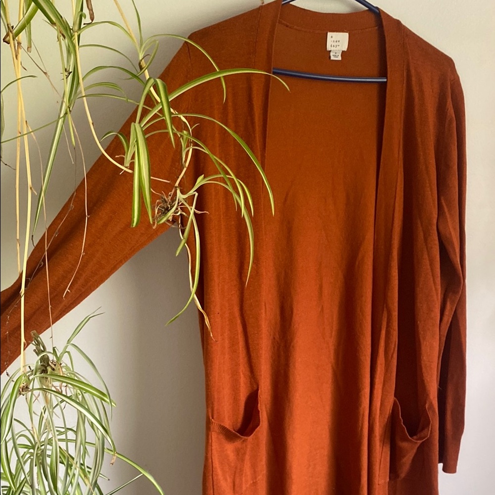 Women's Rust Open Front Cardigan